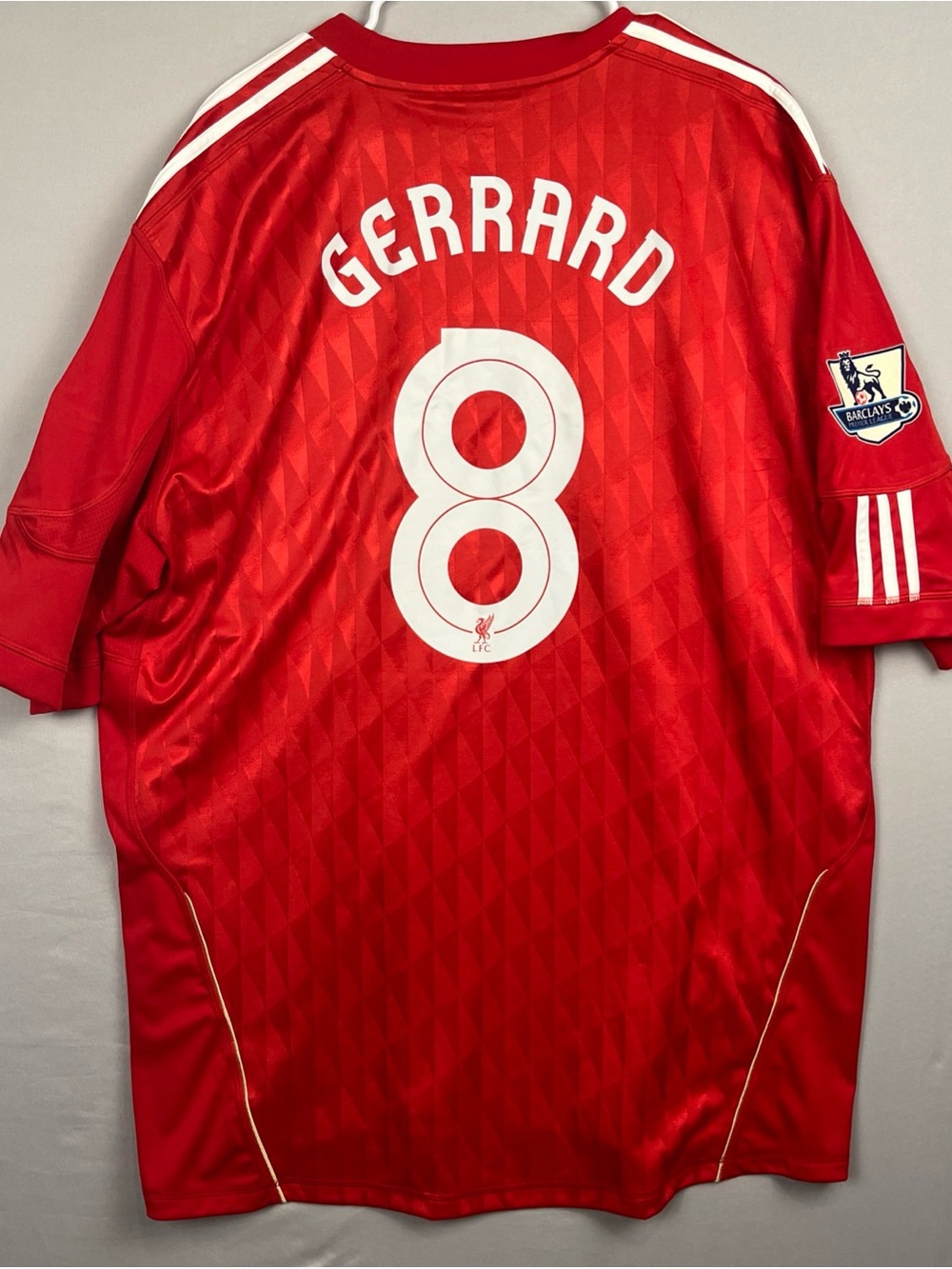 Adidas Liverpool 2010 Jersey Steven Gerrard LFC Men’s Size 3XL Barclays #8 Red - Picture 12 of 13